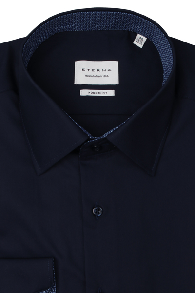 Produktbild fr 'ETERNA Modern Fit Hemd Langarm New Kent Kragen nachtblau'