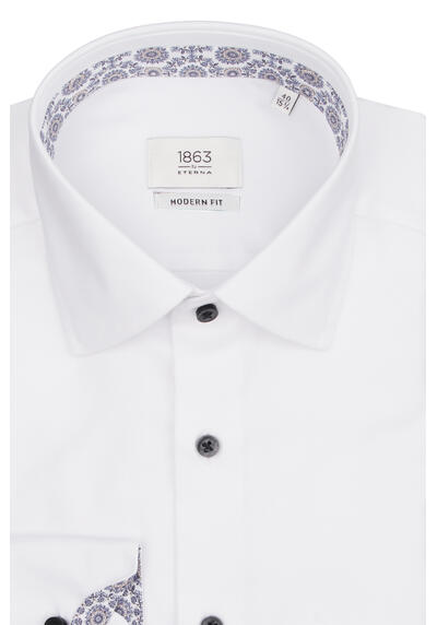 Produktbild fr 'ETERNA Modern Fit Hemd Langarm New Kent Kragen Twill wei'