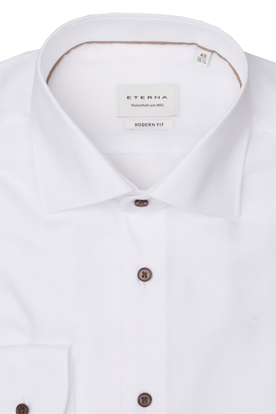 Produktbild fr 'ETERNA Modern Fit Hemd Langarm New Kent Kragen Struktur wei'