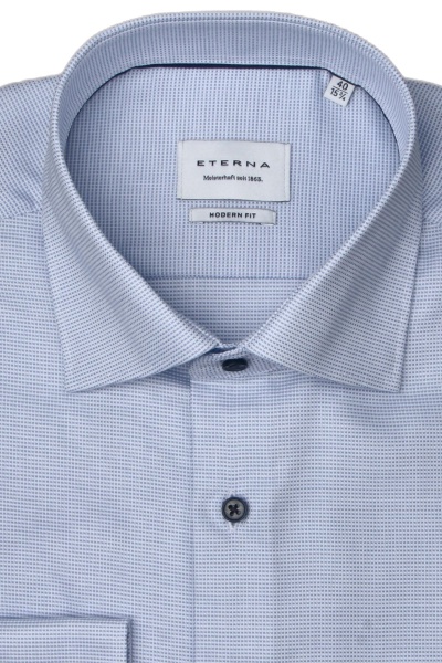 Produktbild fr 'ETERNA Modern Fit Hemd Langarm New Kent Kragen Struktur hellblau'