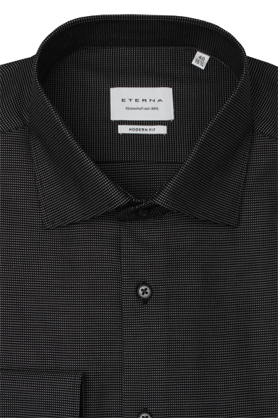 Produktbild fr 'ETERNA Modern Fit Hemd Langarm New Kent Kragen Struktur dunkelgrau'