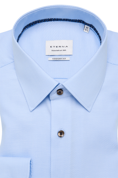 Produktbild f�r 'ETERNA Comfort Fit Hemd super langer Arm New Kent Kragen Struktur hellblau'