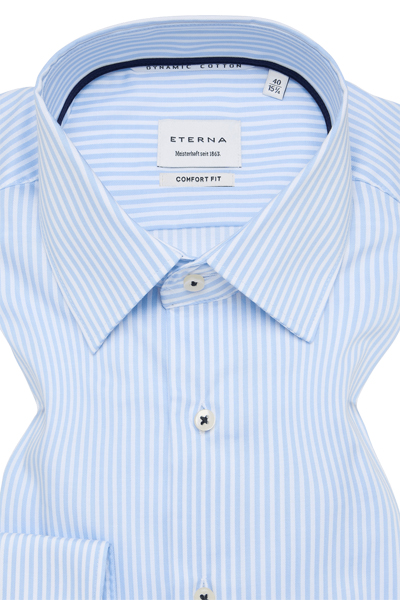 Produktbild f�r 'ETERNA Comfort Fit Dynamic Cotton Hemd super langer Arm Twill Streifen hellblau'