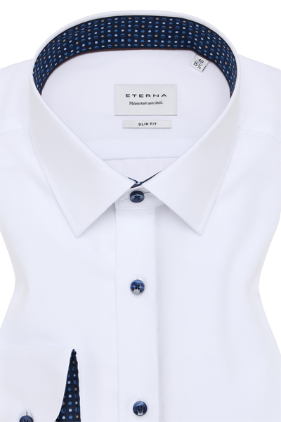 Produktbild f�r 'ETERNA Slim Fit Hemd extra langer Arm New Kent Kragen Popeline wei�'