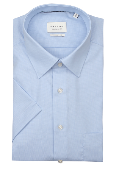 Produktbild f&uuml;r 'ETERNA Comfort Fit Dynamic Cotton Hemd Halbarm New Kent Kragen Natte hellblau'