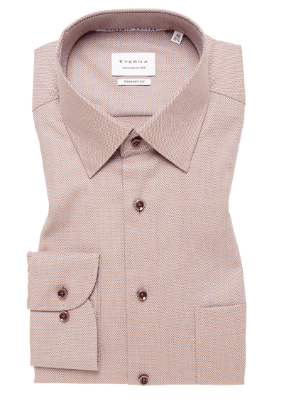 Produktbild für 'ETERNA Comfort Fit Dynamic Cotton Hemd Langarm Struktur braun'