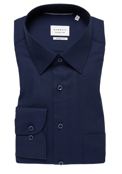 Produktbild für 'ETERNA Comfort Fit Dynamic Cotton Hemd Langarm Struktur dunkelblau'