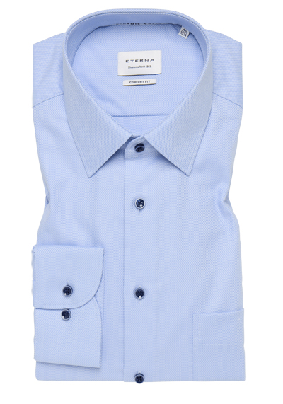 Produktbild für 'ETERNA Comfort Fit Dynamic Cotton Hemd Langarm Struktur hellblau'