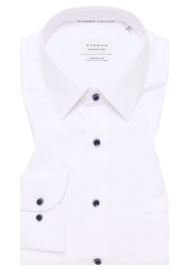 Produktbild für 'ETERNA Comfort Fit Dynamic Cotton Hemd Langarm Struktur wei'