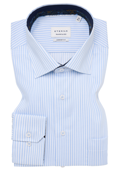 Produktbild f&uuml;r 'ETERNA Comfort Fit Dynamic Cotton Hemd super langer Arm Twill Streifen hellblau'