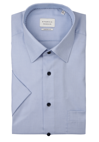 Produktbild für 'ETERNA Comfort Fit Hemd Halbarm New Kent Kragen Fil a Fil hellblau'