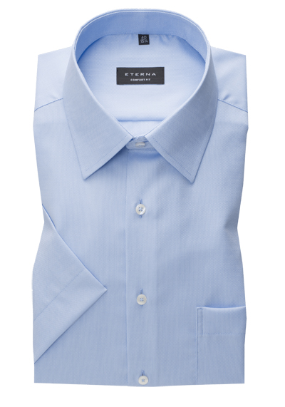 Produktbild für 'ETERNA Comfort Fit Hemd Halbarm New Kent Kragen Natte hellblau'