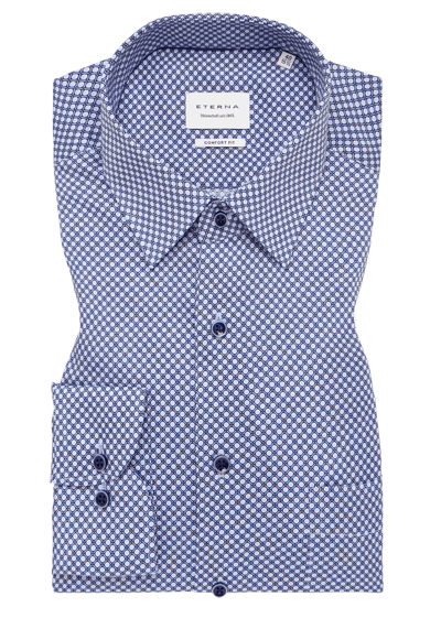 Produktbild für 'ETERNA Comfort Fit Hemd Langarm New Kent Kragen Muster hellblau'