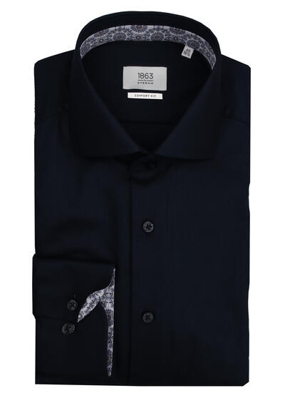 Produktbild für 'ETERNA Comfort Fit Hemd Langarm New Kent Kragen Twill nachtblau'