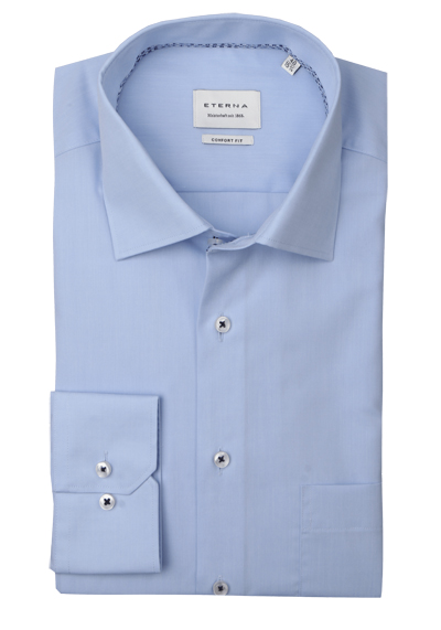 Produktbild für 'ETERNA Comfort Fit Hemd extra langer Arm New Kent Kragen hellblau'