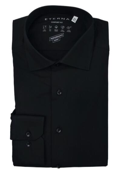 Produktbild für 'ETERNA Comfort Fit Performance Hemd Langarm New Kent Kragen schwarz'