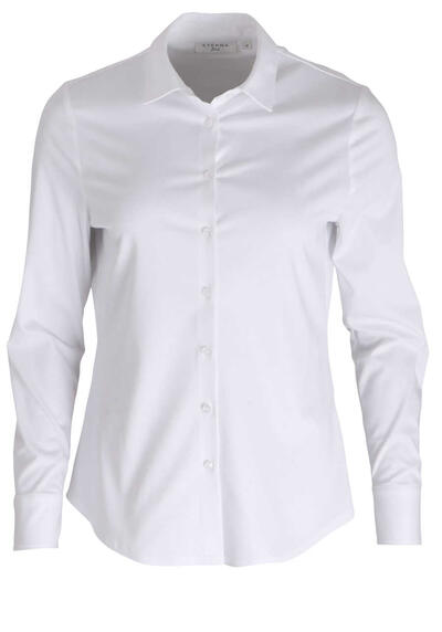 ETERNA Fitted Bluse Langarm Hemdkragen Jersey wei�