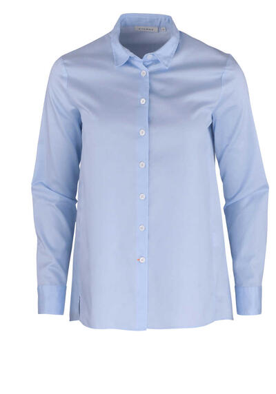 ETERNA Loose Bluse Langarm Hemdenkragen Twill aqua preisreduziert