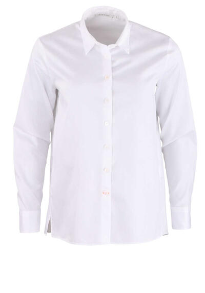 ETERNA Loose Bluse Langarm Hemdenkragen Twill wei�