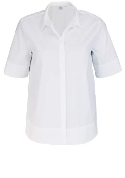 ETERNA Modern Fit Bluse Halbarm mit Hemdkragen weiß