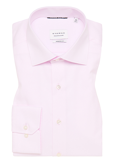 ETERNA Modern Fit Cover Hemd Langarm New Kent Kragen Blickdicht rosa