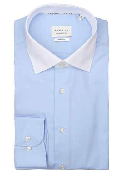 Produktbild f&uuml;r 'ETERNA Modern Fit Dynamic Cotton Hemd Langarm New Kent Kragen Feintwill hellblau'