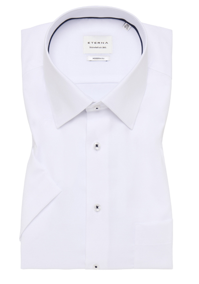 Produktbild für 'ETERNA Modern Fit Hemd Halbarm New Kent Kragen Natte wei'