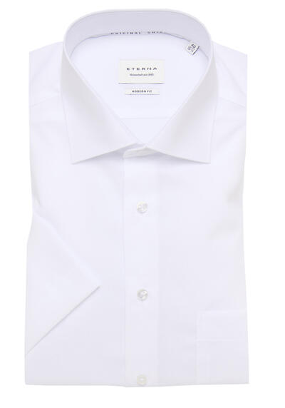 Produktbild für 'ETERNA Modern Fit Hemd Halbarm New Kent Kragen Popeline wei'