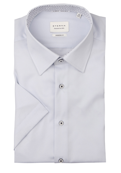 Produktbild für 'ETERNA Modern Fit Hemd Halbarm New Kent Kragen Twill hellblau'