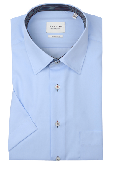 Produktbild f&uuml;r 'ETERNA Modern Fit Hemd Halbarm New Kent Kragen hellblau'