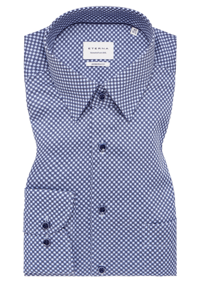 Produktbild für 'ETERNA Modern Fit Hemd Langarm New Kent Kragen Muster hellblau'