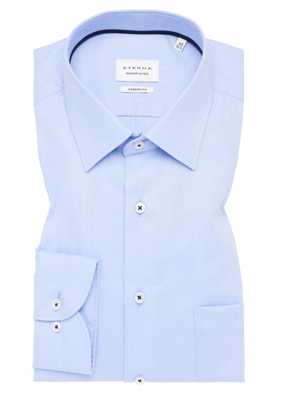 Produktbild für 'ETERNA Modern Fit Hemd Langarm New Kent Kragen Natte hellblau'