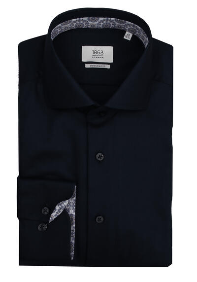 Produktbild für 'ETERNA Modern Fit Hemd Langarm New Kent Kragen Twill nachtblau'