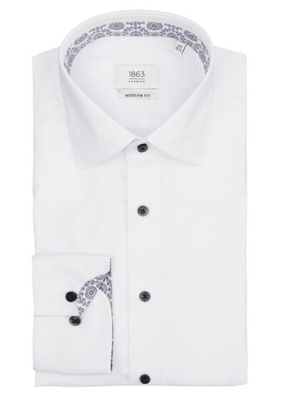 Produktbild für 'ETERNA Modern Fit Hemd Langarm New Kent Kragen Twill wei'