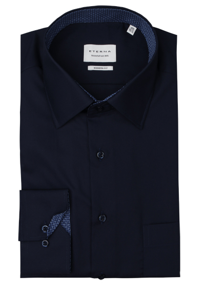 Produktbild für 'ETERNA Modern Fit Hemd Langarm New Kent Kragen nachtblau'