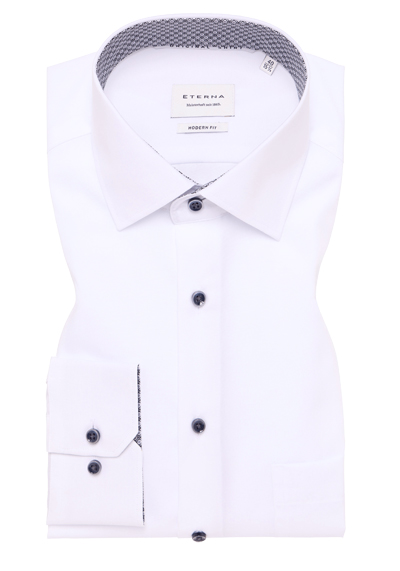 Produktbild für 'ETERNA Modern Fit Hemd Langarm New Kent Kragen wei'