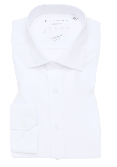Produktbild für 'ETERNA Modern Fit Hemd Performance Shirt Langarm New Kent Kragen wei'