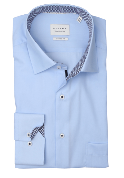 Produktbild für 'ETERNA Modern Fit Hemd extra kurzer Arm New Kent Kragen hellblau'