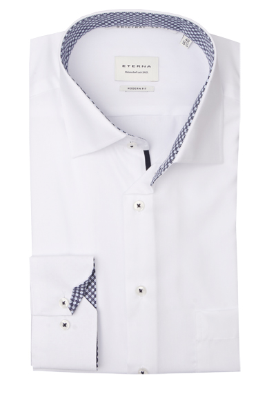 Produktbild für 'ETERNA Modern Fit Hemd extra kurzer Arm New Kent Kragen wei'