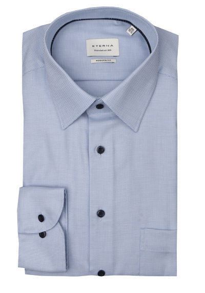 Produktbild für 'ETERNA Modern Fit Hemd extra langer Arm New Kent Kragen Dobby hellblau'