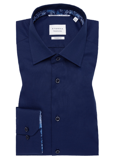 Produktbild für 'ETERNA Modern Fit Hemd extra langer Arm New Kent Kragen Oxford nachtblau'