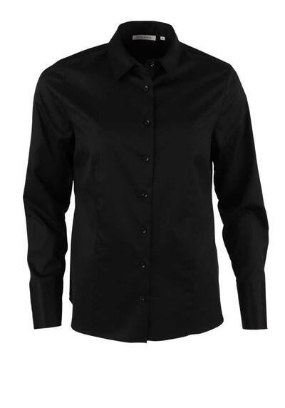 ETERNA Regular Bluse Langarm Hemdkragen Blickdicht schwarz preisreduziert