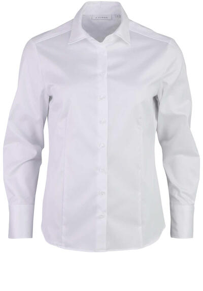 ETERNA Regular Bluse Langarm Hemdkragen Blickdicht wei�