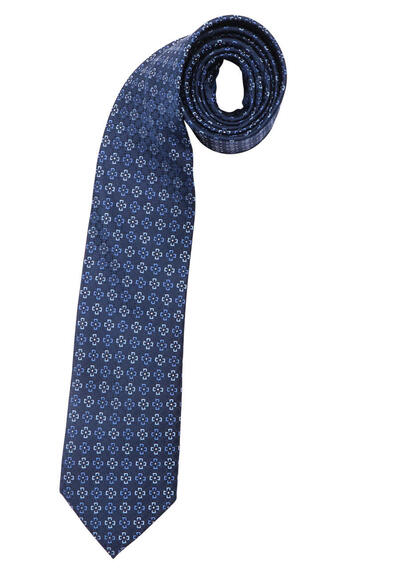 ETERNA Seidenkrawatte breite 7,5 cm Muster dunkelblau