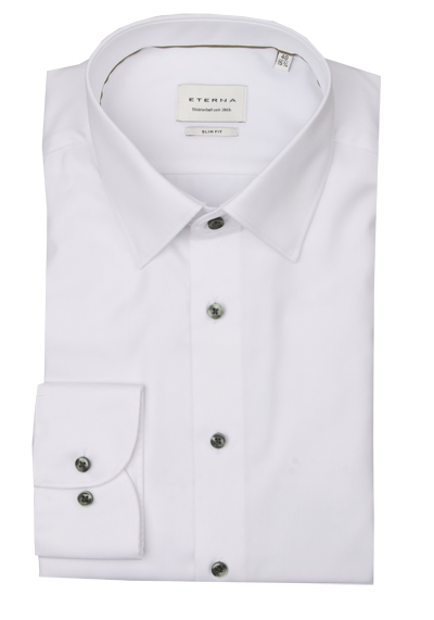 Produktbild für 'ETERNA Slim Fit Cover Hemd extra langer Arm New Kent Kragen Blickdicht wei'