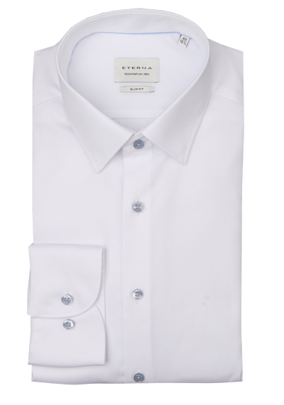 Produktbild für 'ETERNA Slim Fit Cover Hemd extra langer Arm New Kent Kragen Blickdicht wei'
