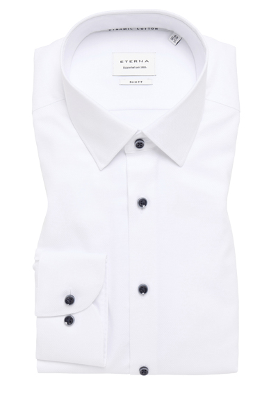 Produktbild für 'ETERNA Slim Fit Dynamic Cotton Hemd Langarm Struktur wei'