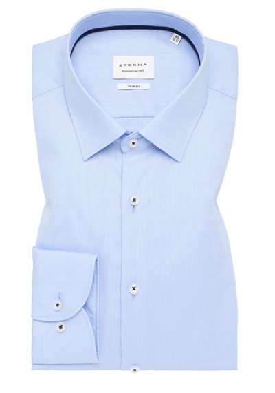 Produktbild für 'ETERNA Slim Fit Hemd Langarm New Kent Kragen Natte hellblau'