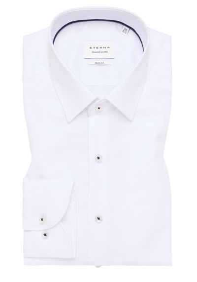 Produktbild für 'ETERNA Slim Fit Hemd Langarm New Kent Kragen Natte wei'