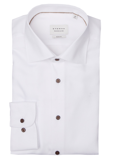 Produktbild für 'ETERNA Slim Fit Hemd Langarm New Kent Kragen Struktur wei'